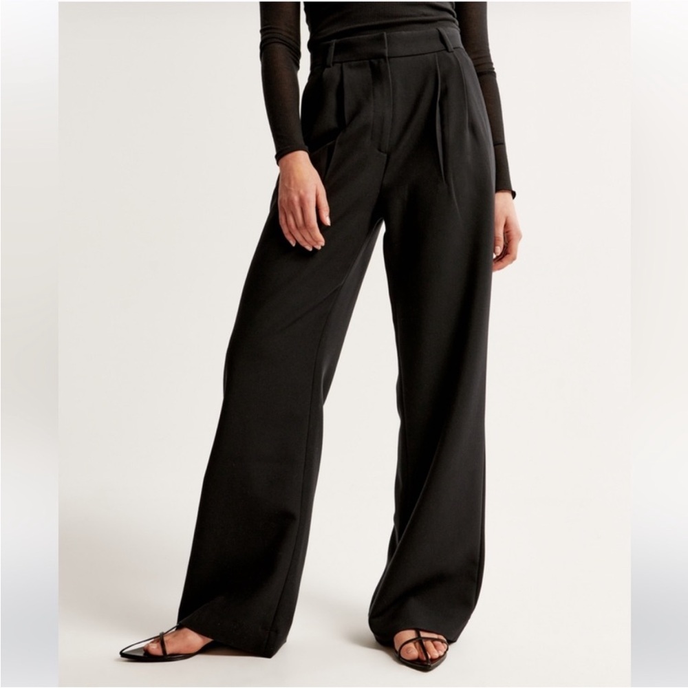 Abercrombie & Fitch Black Wide-Leg Trousers - Picture 4 of 6
